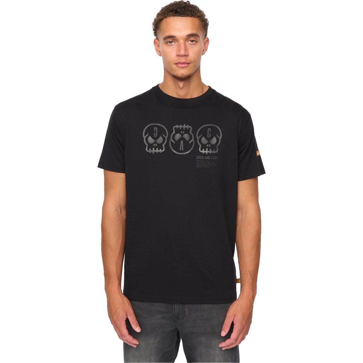 Herren T-Shirt mit Totenkopf-Print und Rundhalsausschnitt
