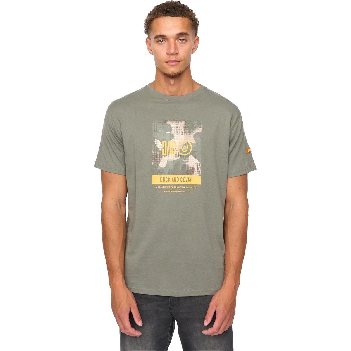 Herren Olivgrünes Grafik T-Shirt