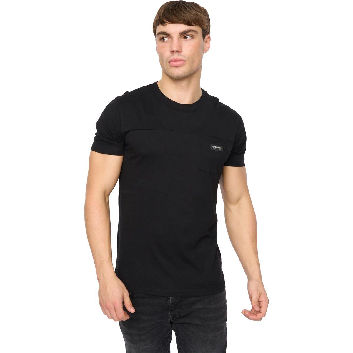 Herren T-Shirt mit Tasche, normale Passform