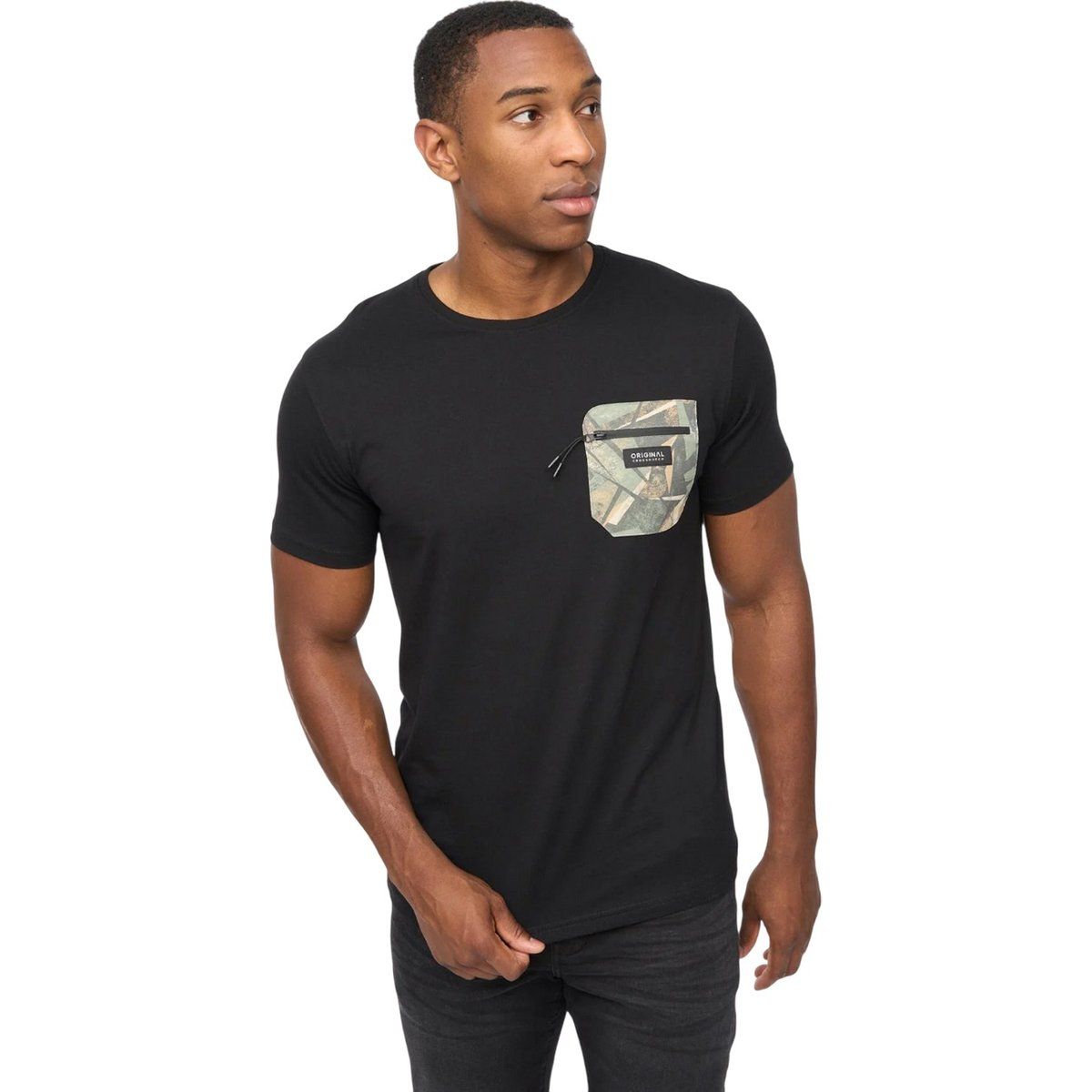 Crosshatch - "Campbox" T-Shirt für Herren (Schwarz)