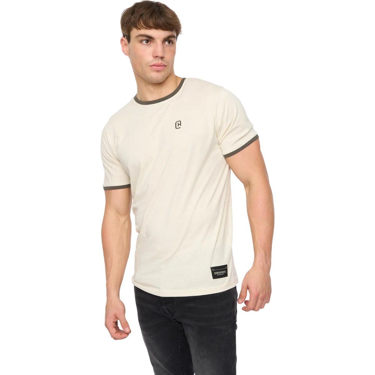 Herren Ringer T-Shirt mit Logo