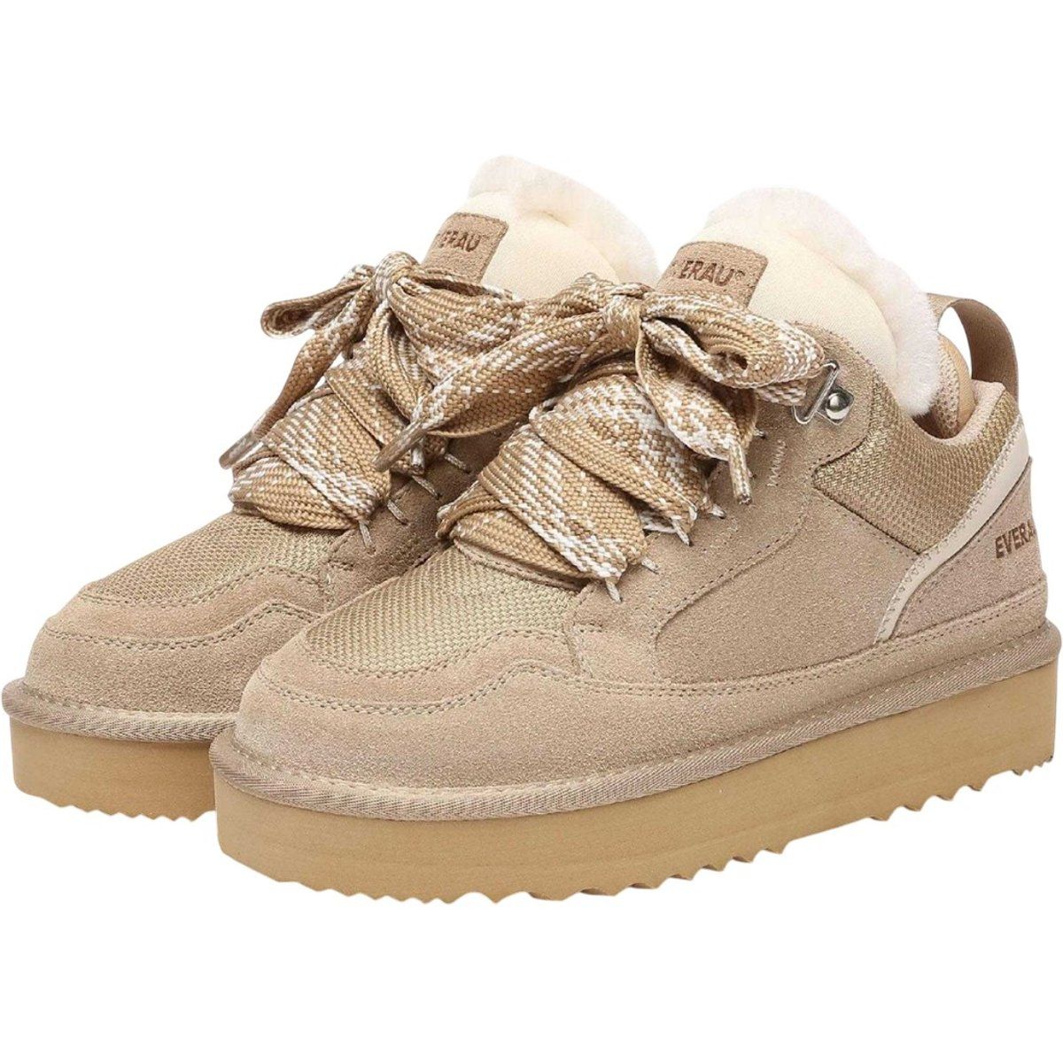 EverAu - Marmoriert Sneaker für Damen, Leder (Sand)
