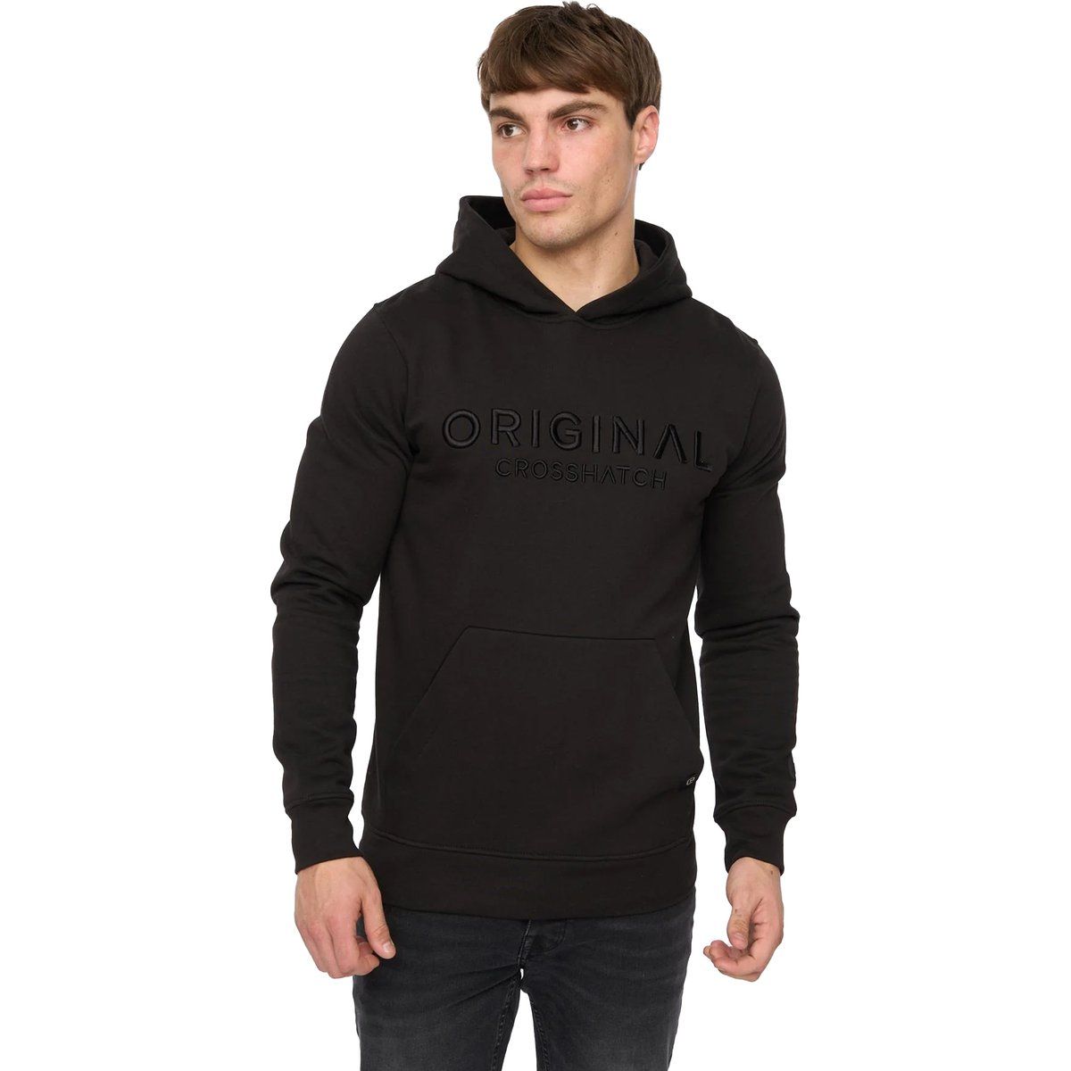 Herren-Pullover Hoodie in Uni-Farbe