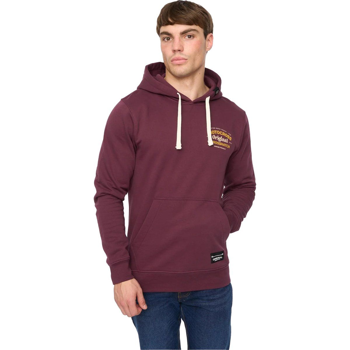 Crosshatch - "Motocross" Kapuzenpullover für Herren (Weinrot)