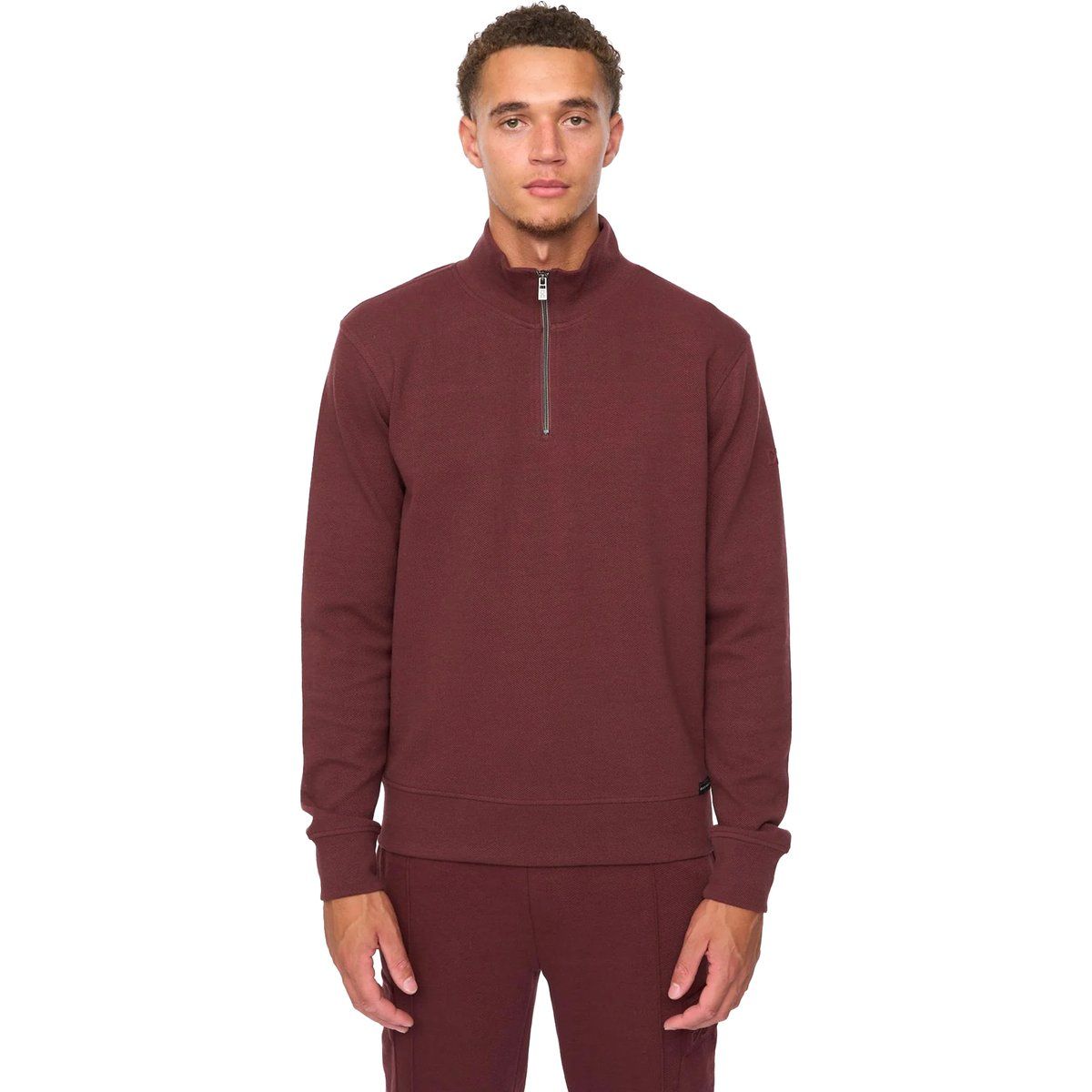 Duck and Cover - "Slellmoore" Sweatshirt für Herren, mit kurzem Reißverschluss (Weinrot)