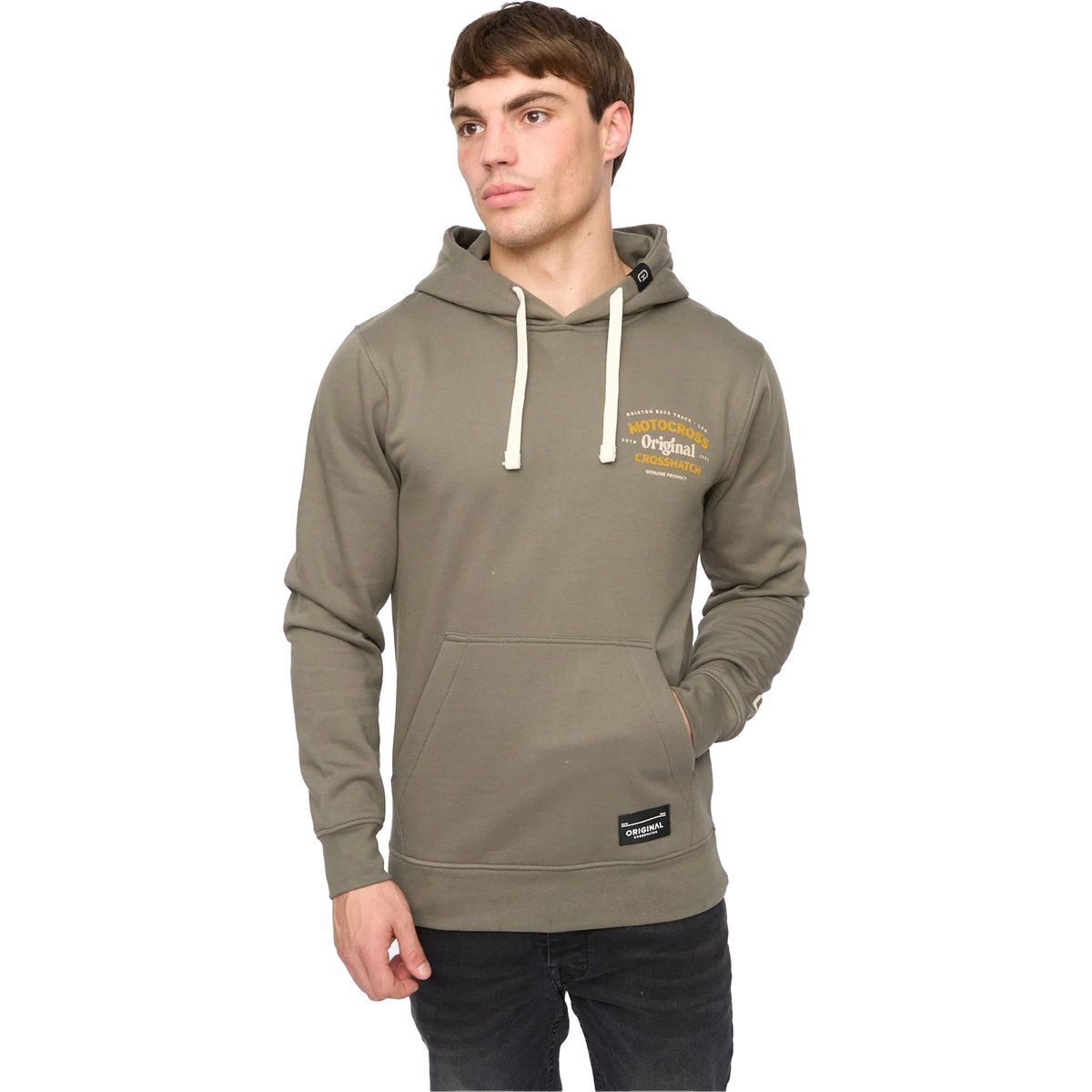 Crosshatch - "Motocross" Kapuzenpullover für Herren (Oliv)