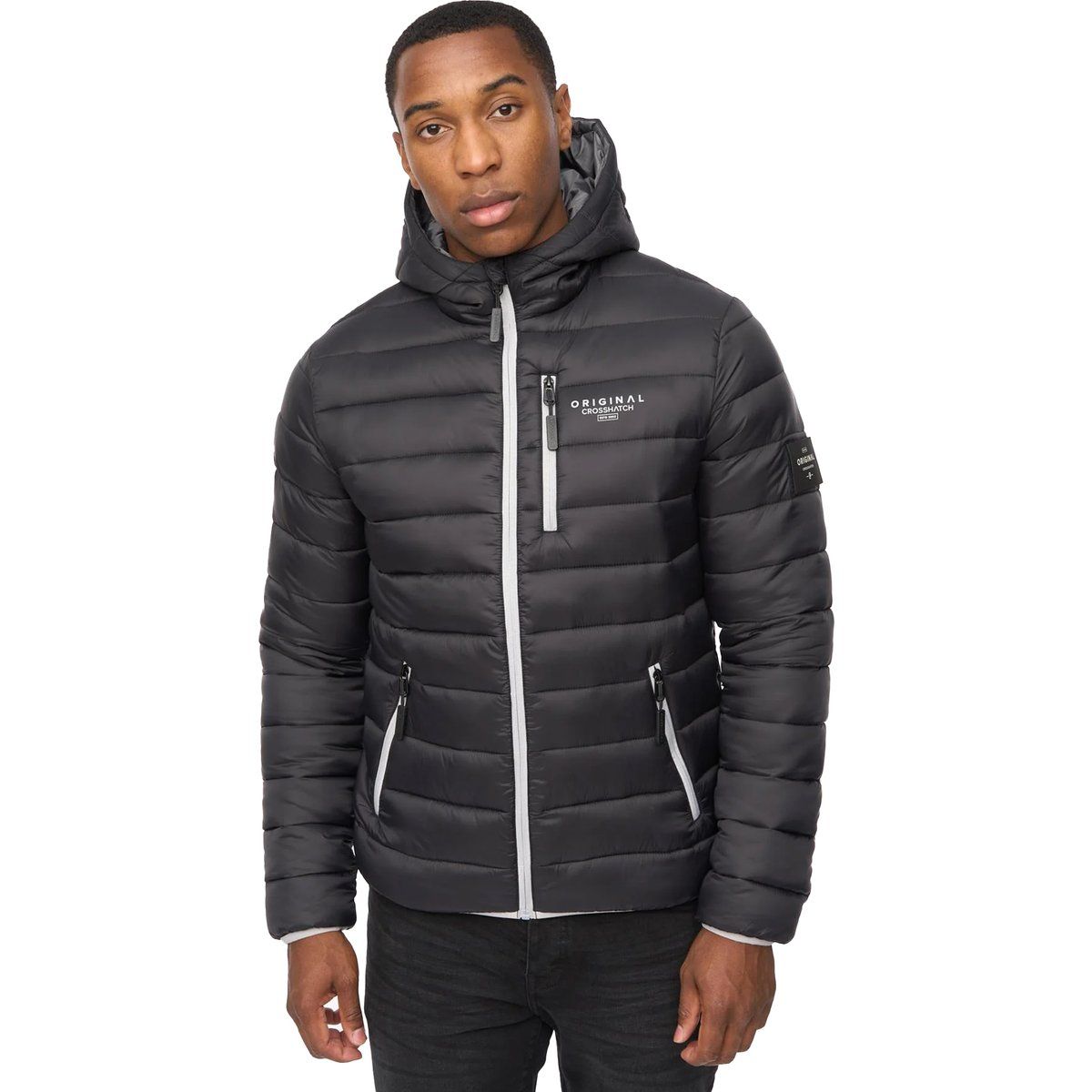 Herren Steppjacke mit Kapuze