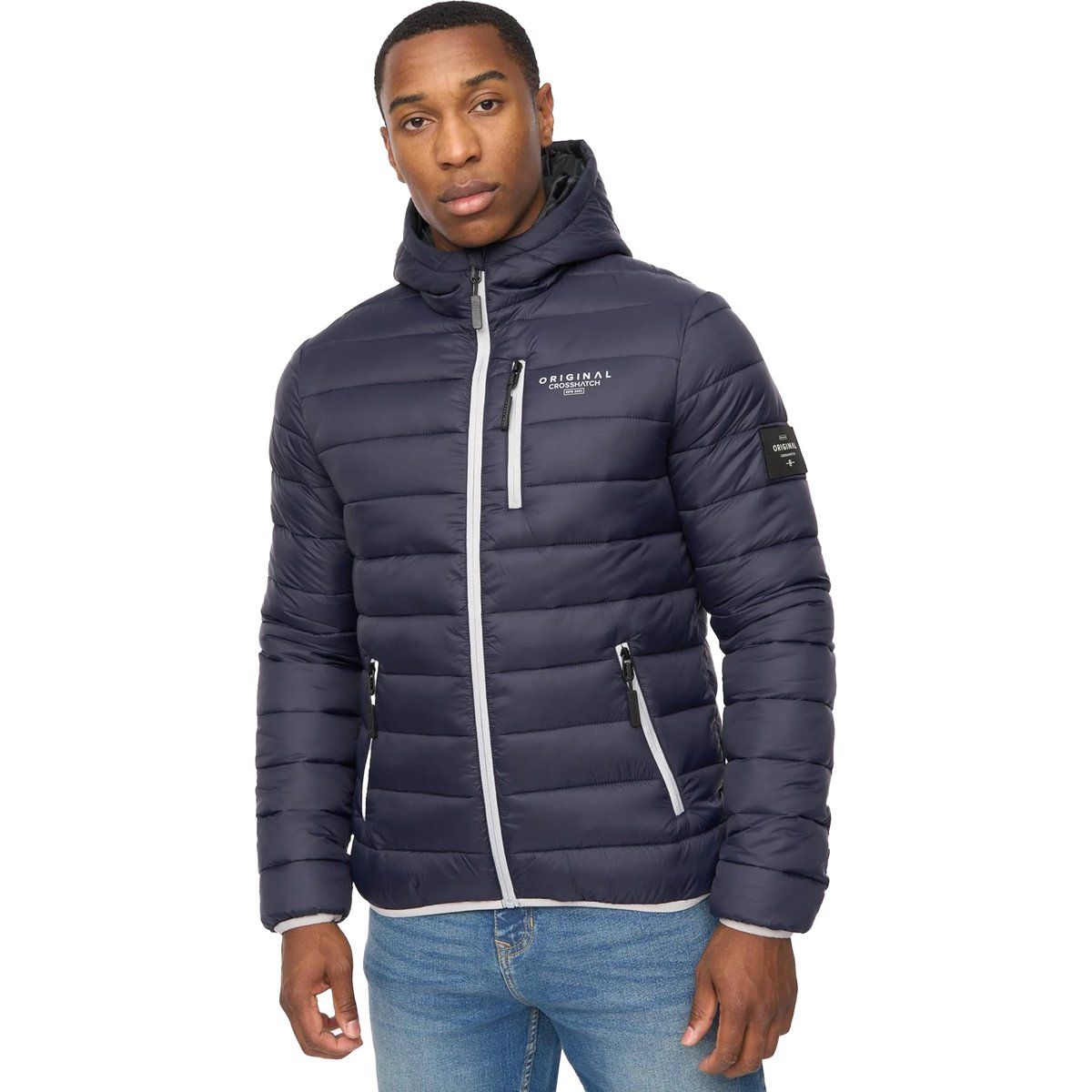 Gesteppte Herren-Pufferjacke mit Kapuze