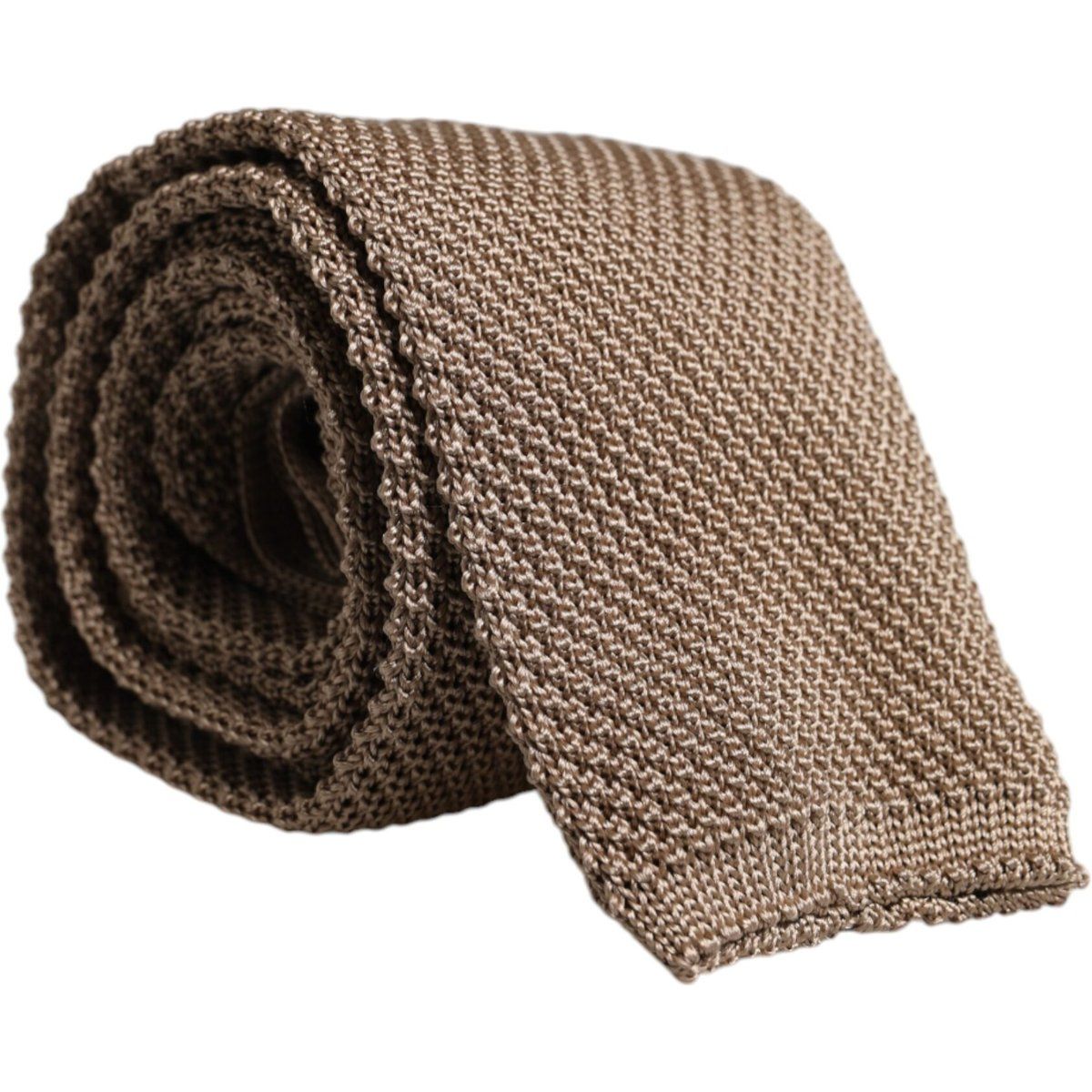 Braune gestrickte Seidenkrawatte