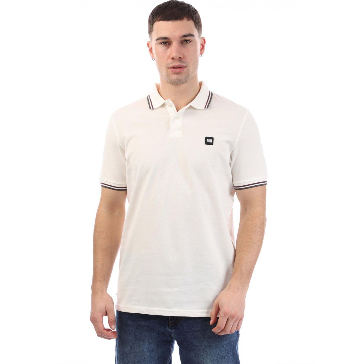 Herren Piqué Poloshirt mit Streifenbesatz