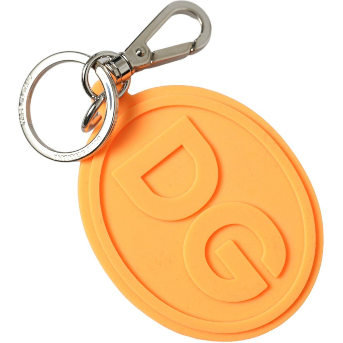 Oranger Gummi DG Logo Schlüsselanhänger
