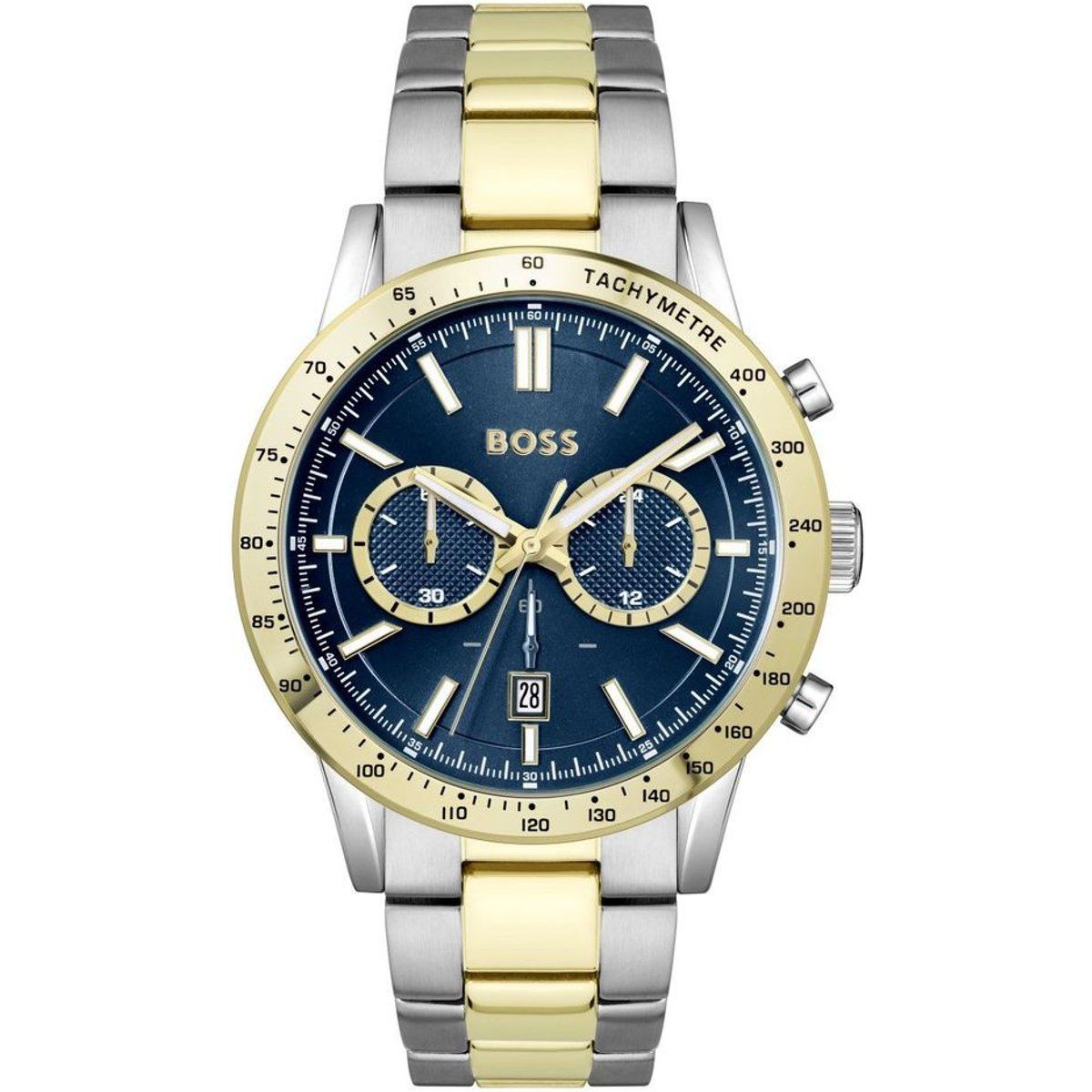 Zweifarbige Chronographenuhr aus Edelstahl