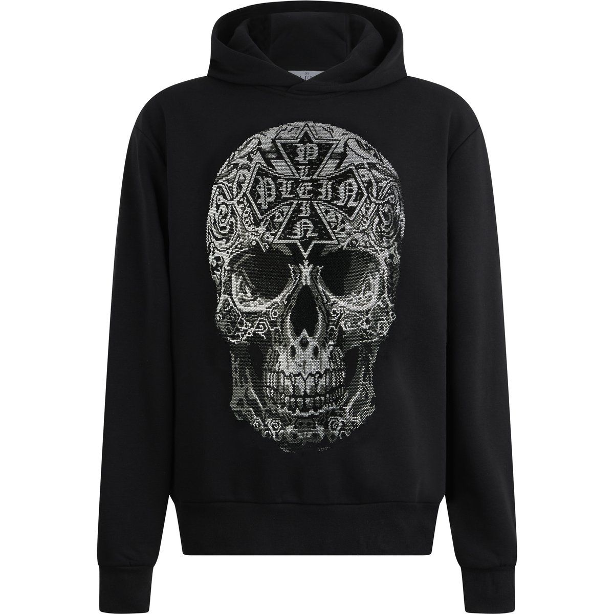 Baumwoll-Hoodie mit Totenkopf-Grafikprint