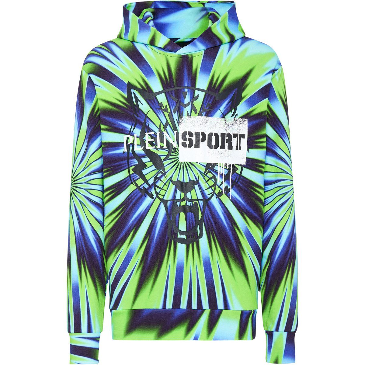 Tie-Dye Hoodie mit Wolf-Grafik