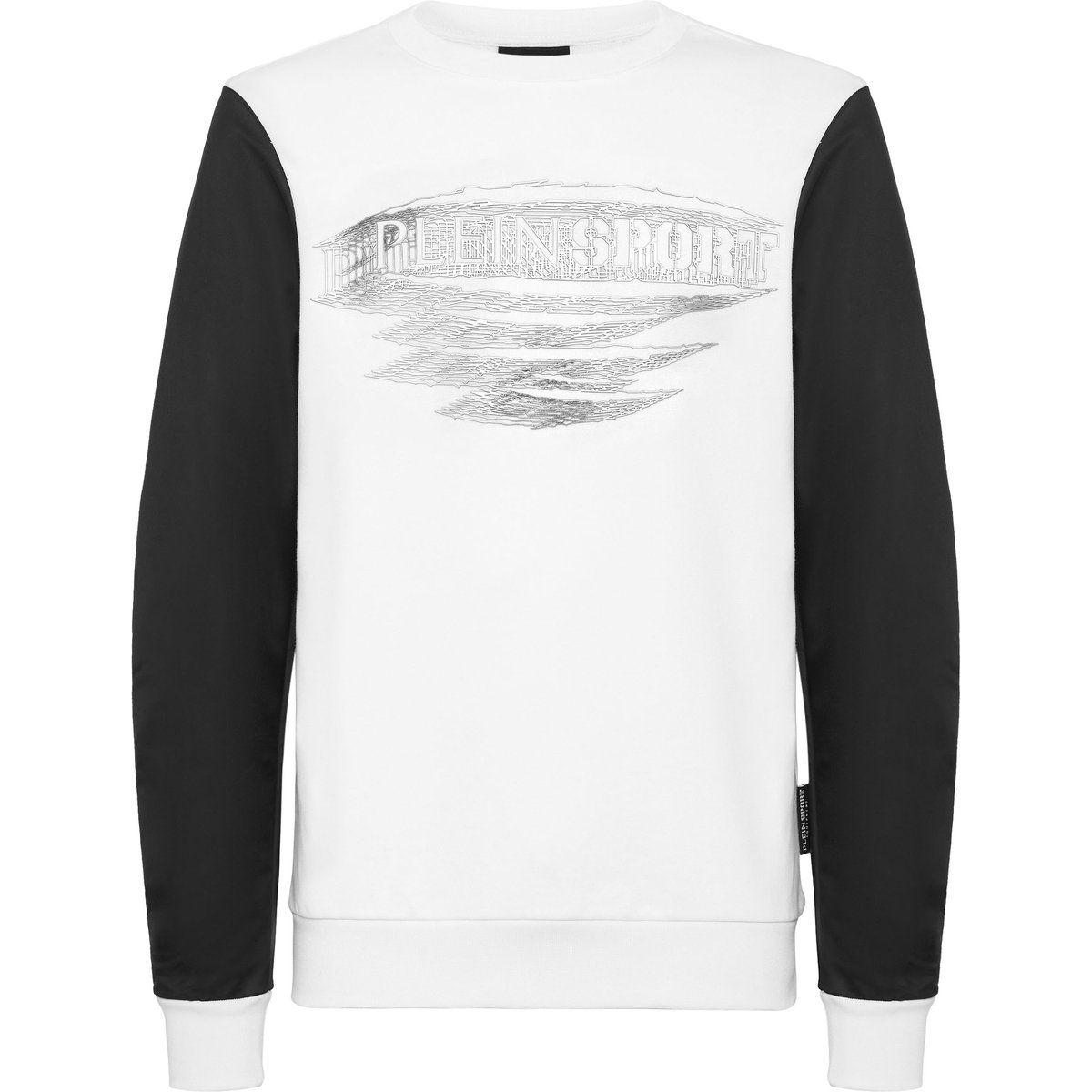 Zweifarbiger Pullover mit Grafikprint
