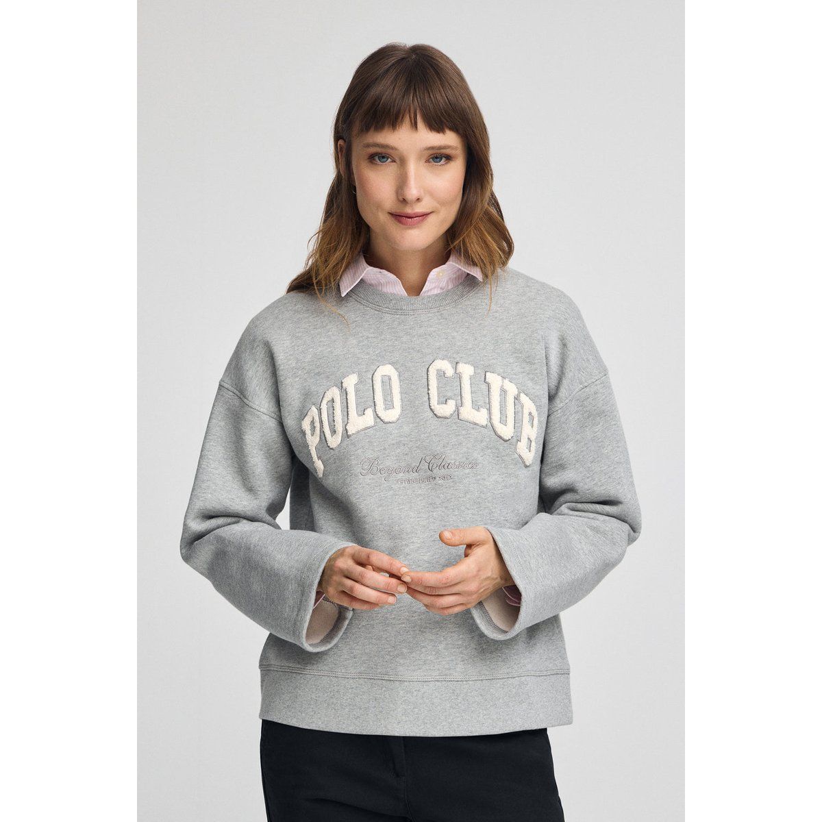 Locker geschnittenes Logo Baumwoll-Sweatshirt