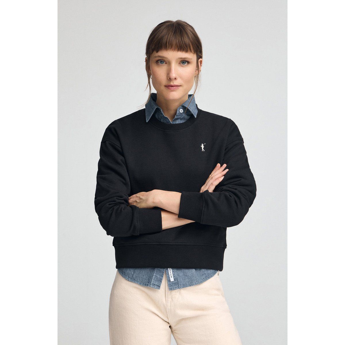Boxy Fit Rundhals-Sweatshirt