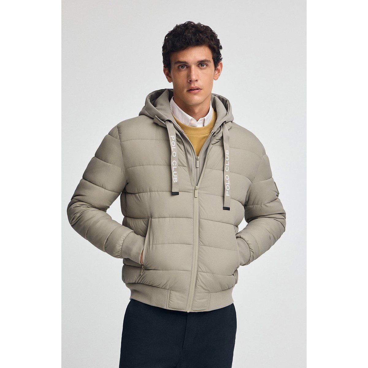 Herren Steppjacke mit Kapuze