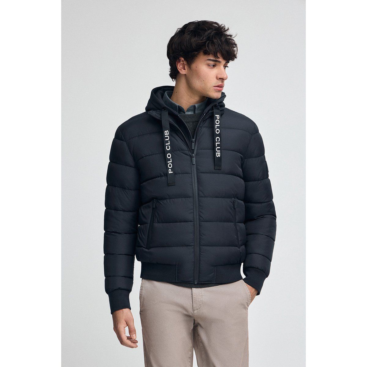 Herren Steppjacke mit Kapuze