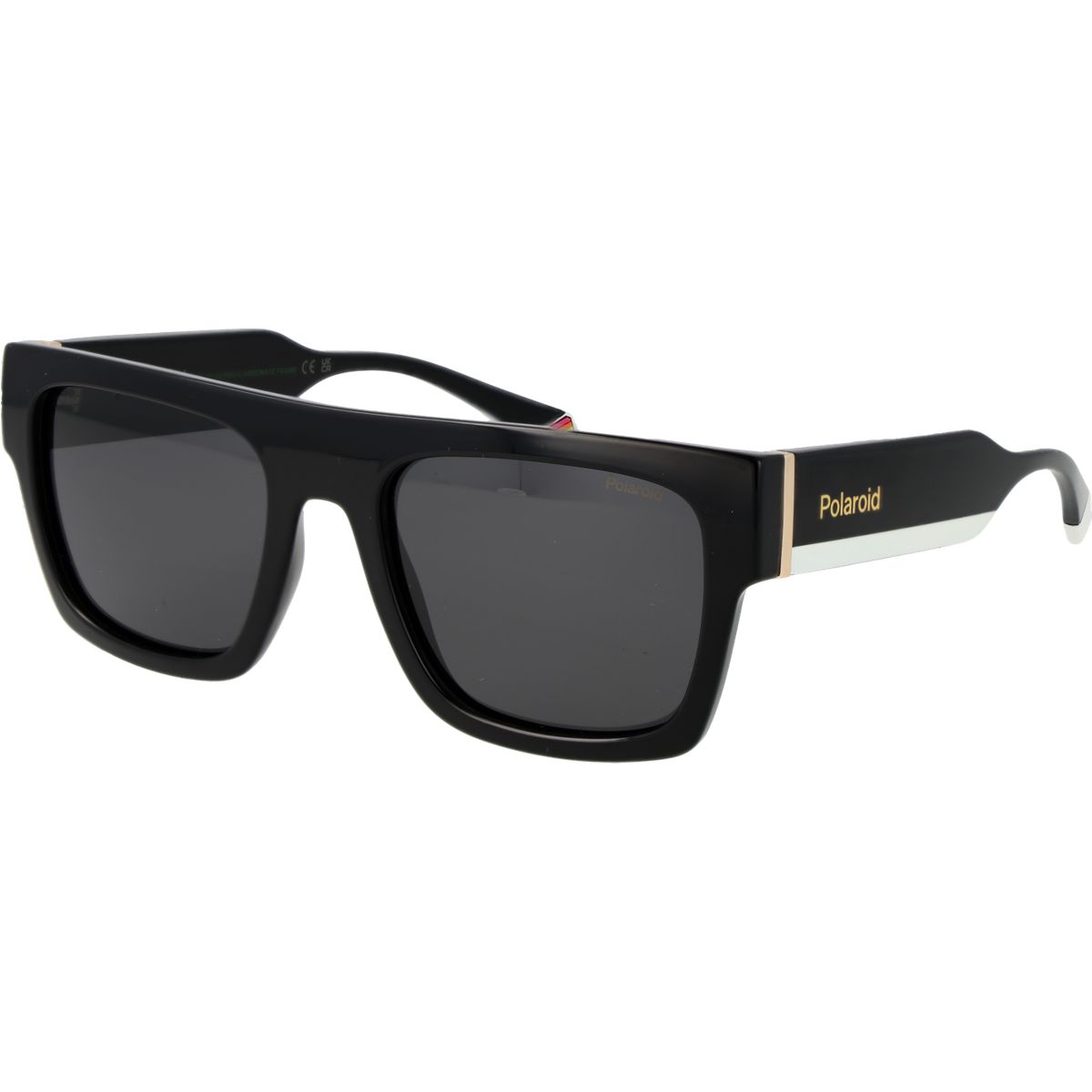 Rechteckige schwarze Unisex-Sonnenbrille