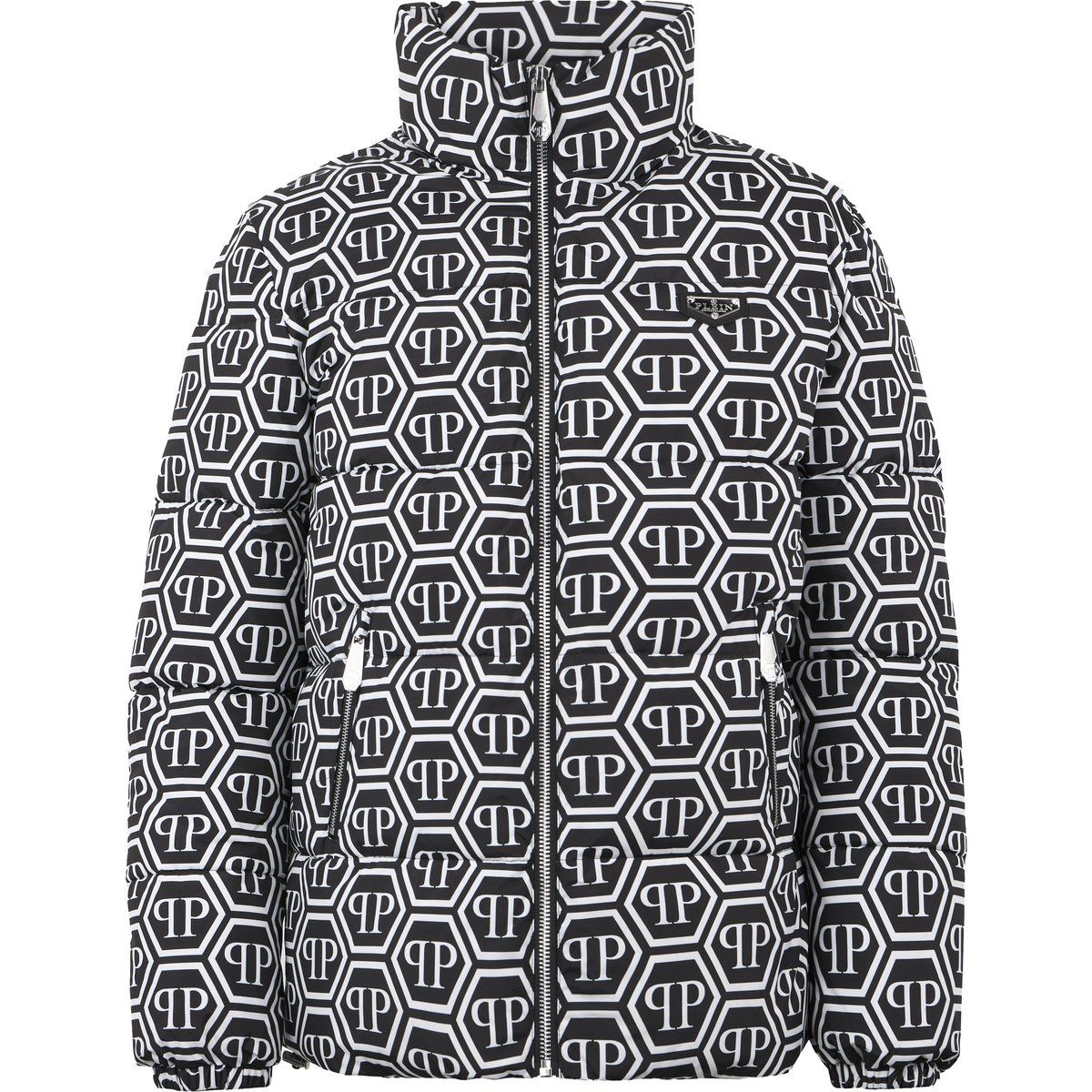 Pufferjacke mit Monogramm-Print