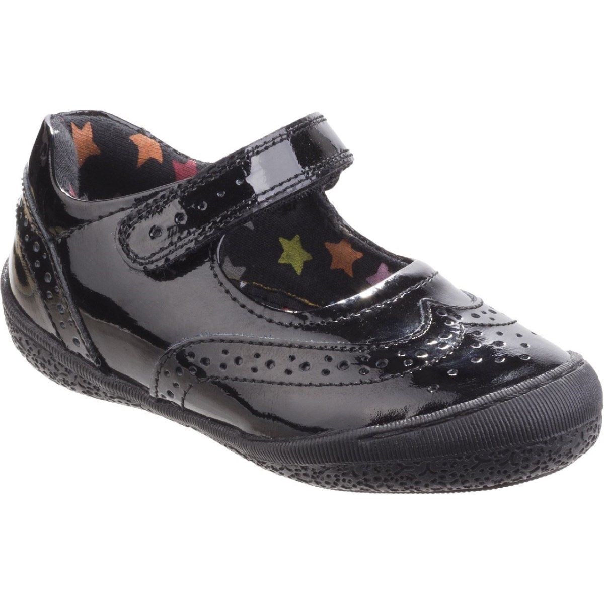 Hush Puppies Rina Junior Patent Mädchenschuhe Aus Schwarzem Lackleder