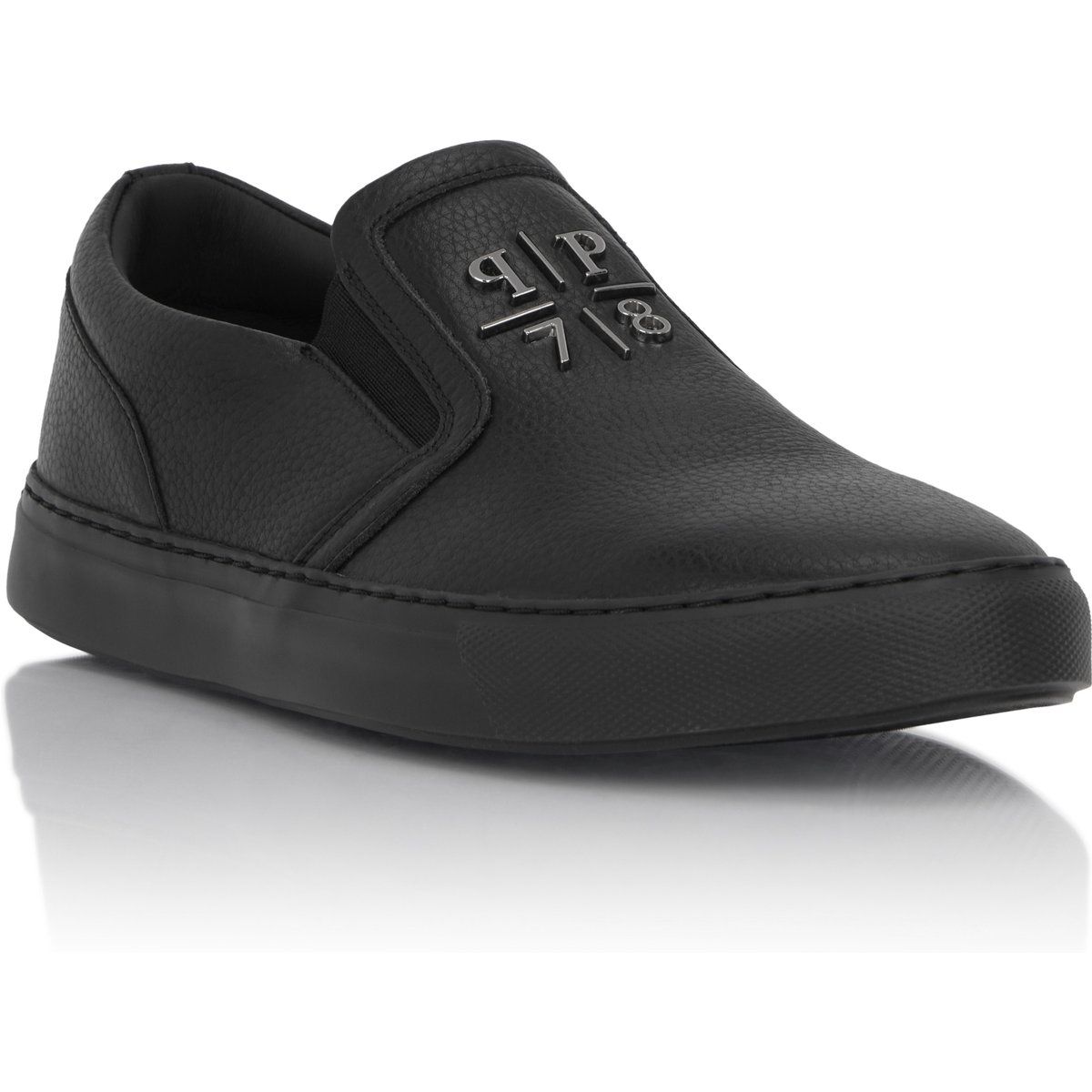 Geprägter Leder Slip-On Sneaker