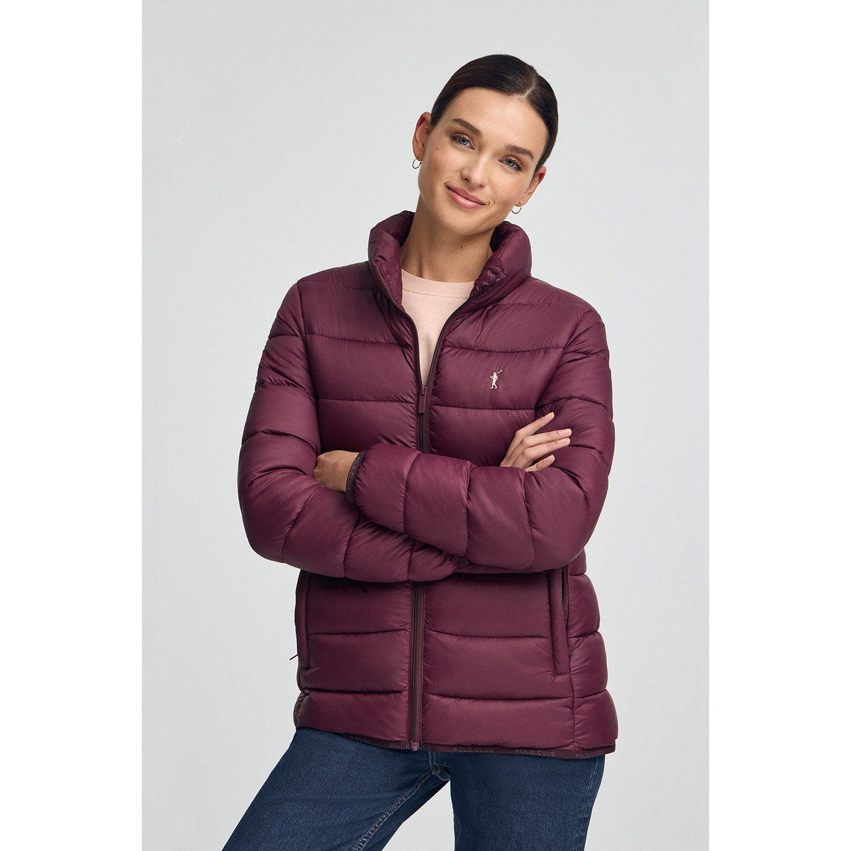 Gesteppte Pufferjacke mit Stehkragen
