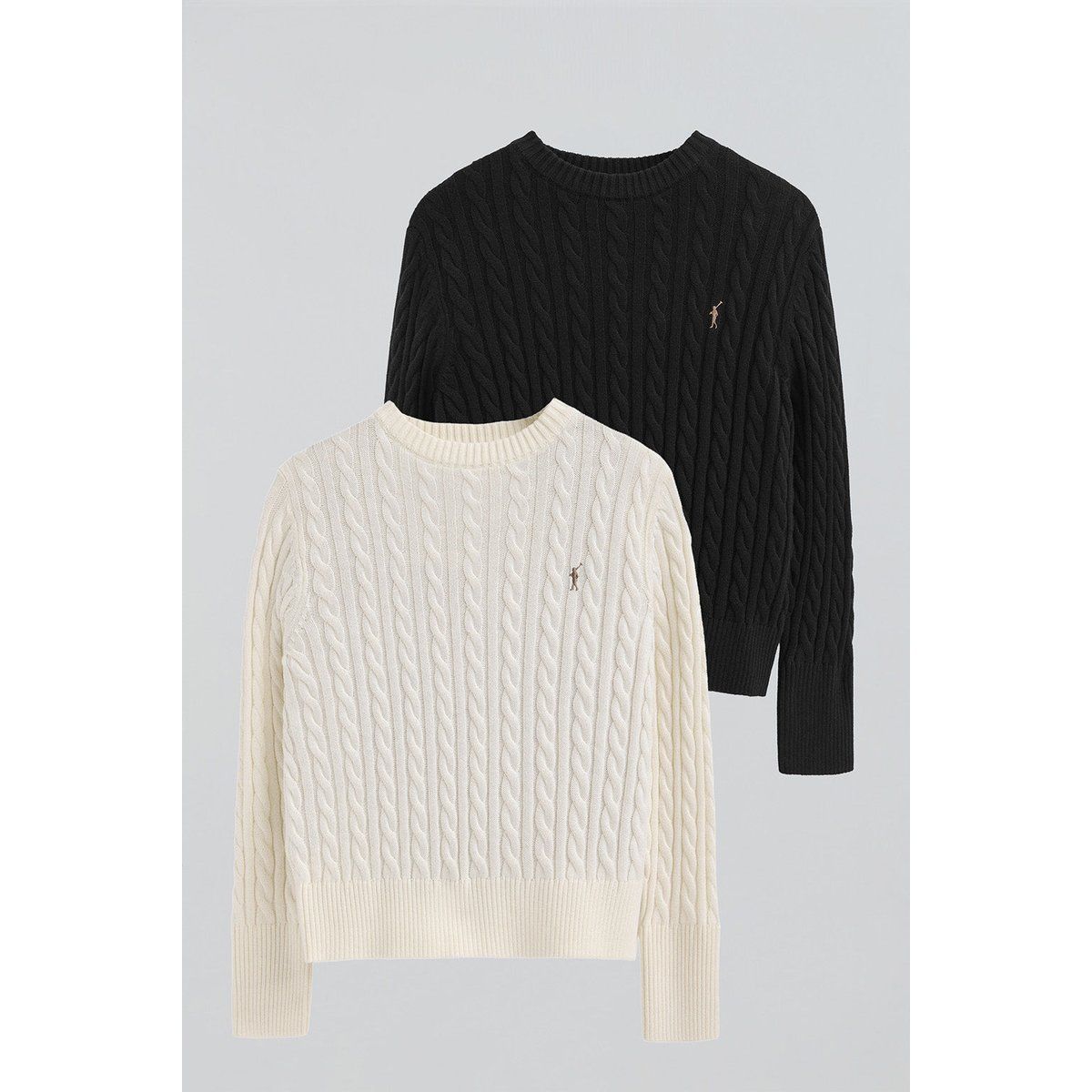 Zopfmuster Wollmischung Pullover