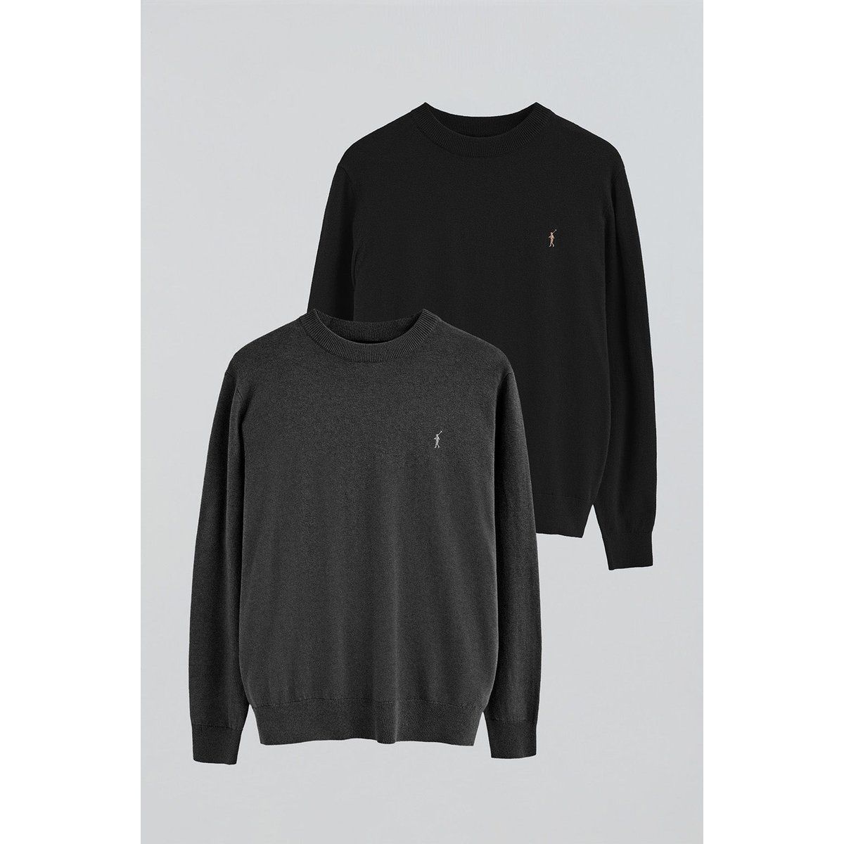 Herren Strickpullover aus Wollmischung, Zweierpack