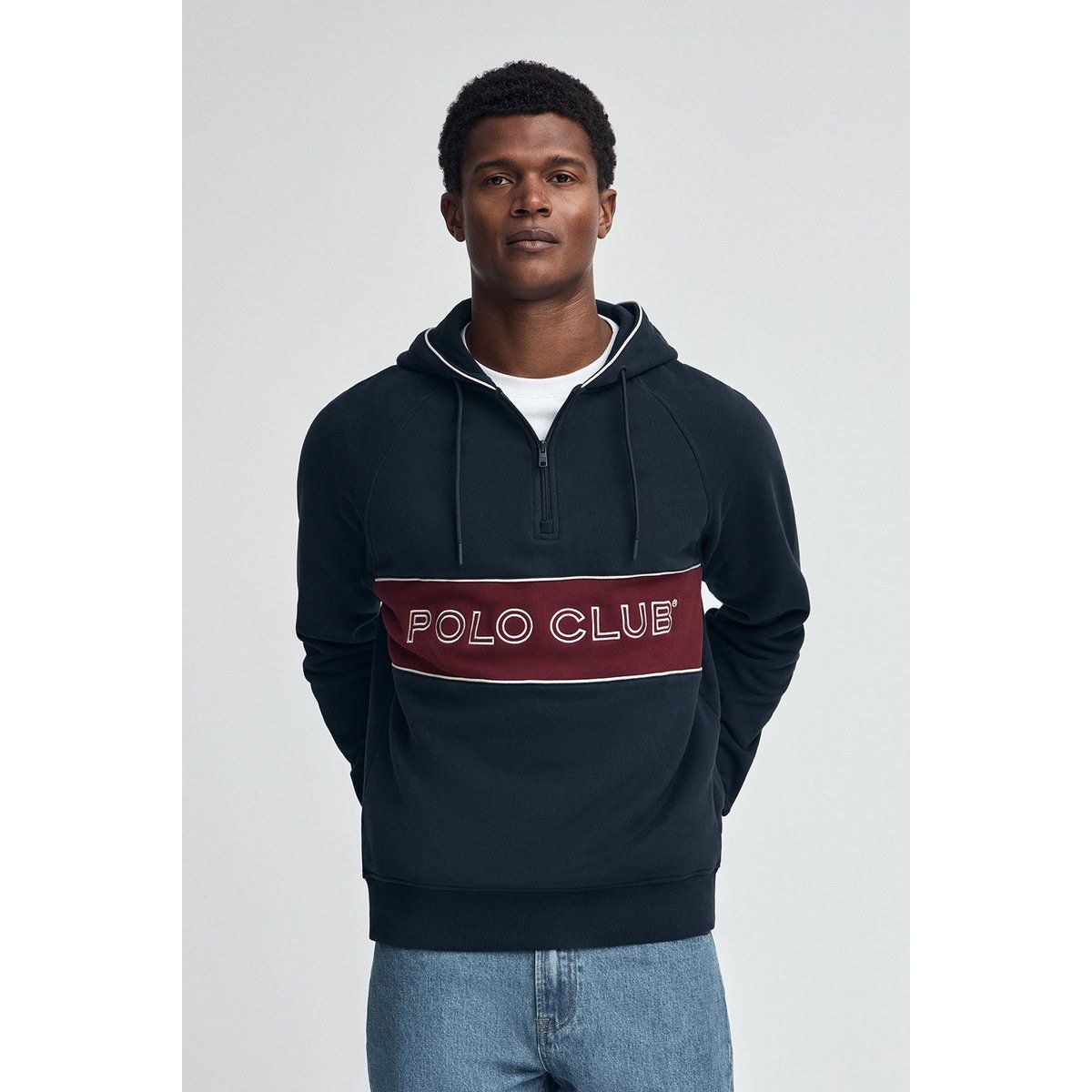 Polo Club Kapuzenpullover mit halbem Reißverschluss