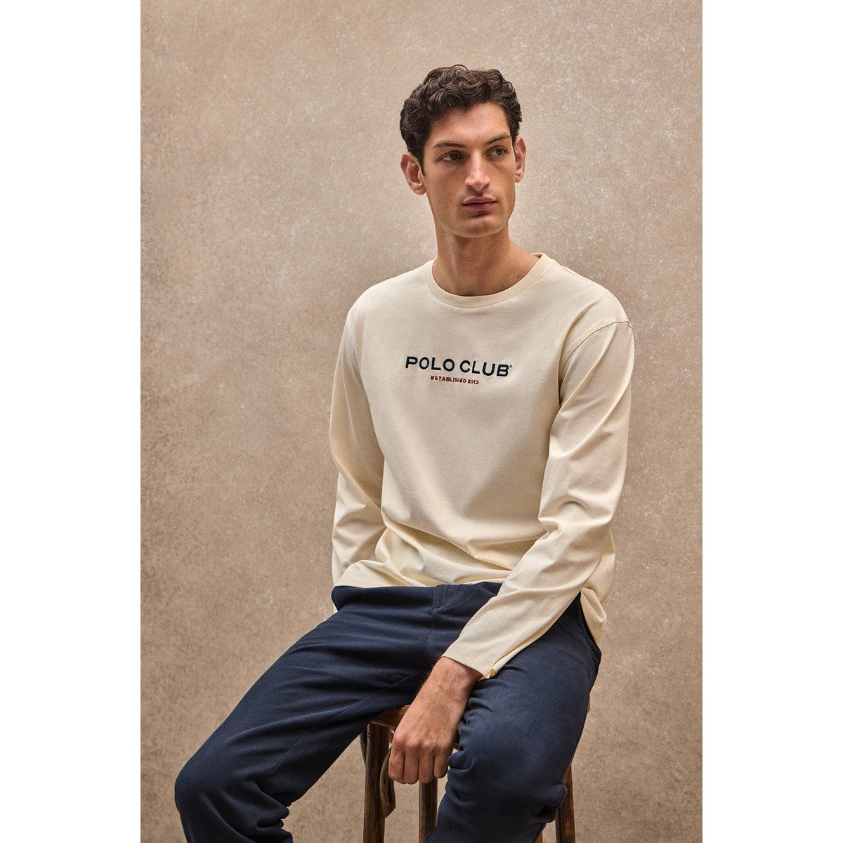 Herren Langarm Logo T-Shirt