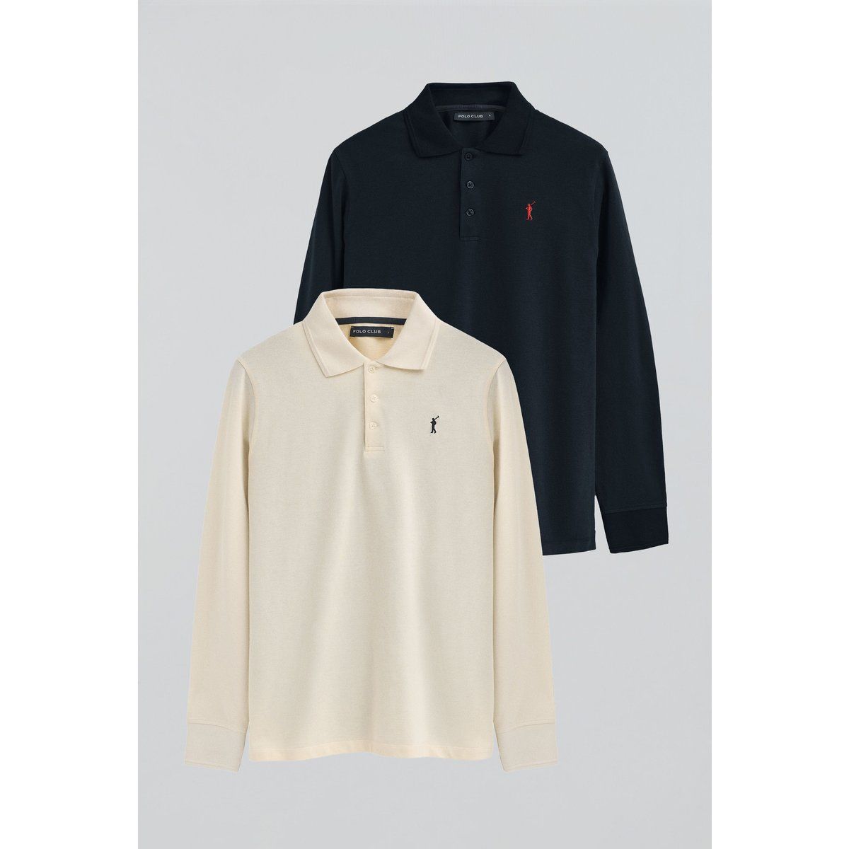 Klassisches Langarm Poloshirt