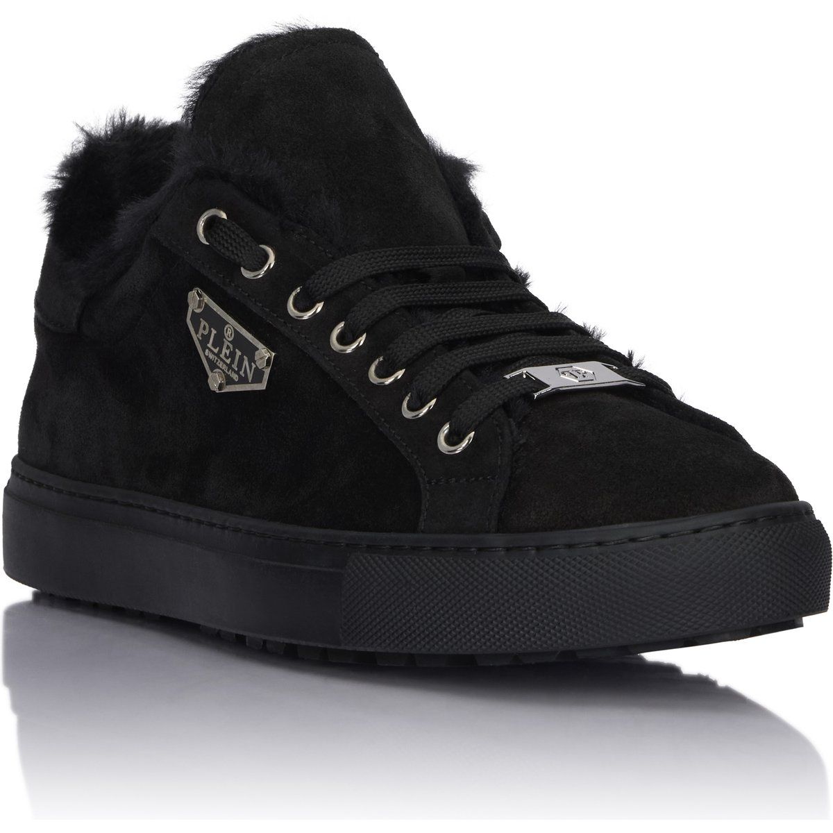 Wildleder Lo-Top Sneaker mit Fellfutter