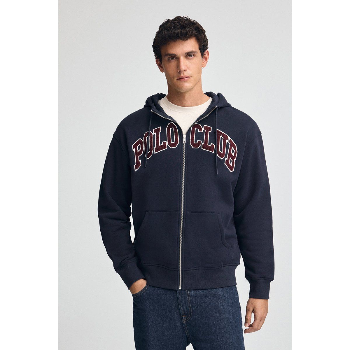 Kapuzenpullover mit Logo und Reißverschluss
