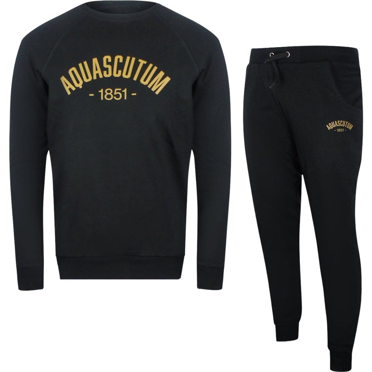Aquascutum Schwarzes Sweatshirt und Jogginghosen Set