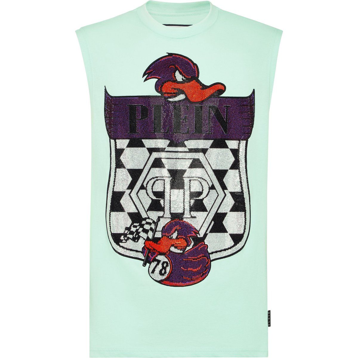 Ärmelloses Tanktop mit Grafikdruck aus Baumwolle