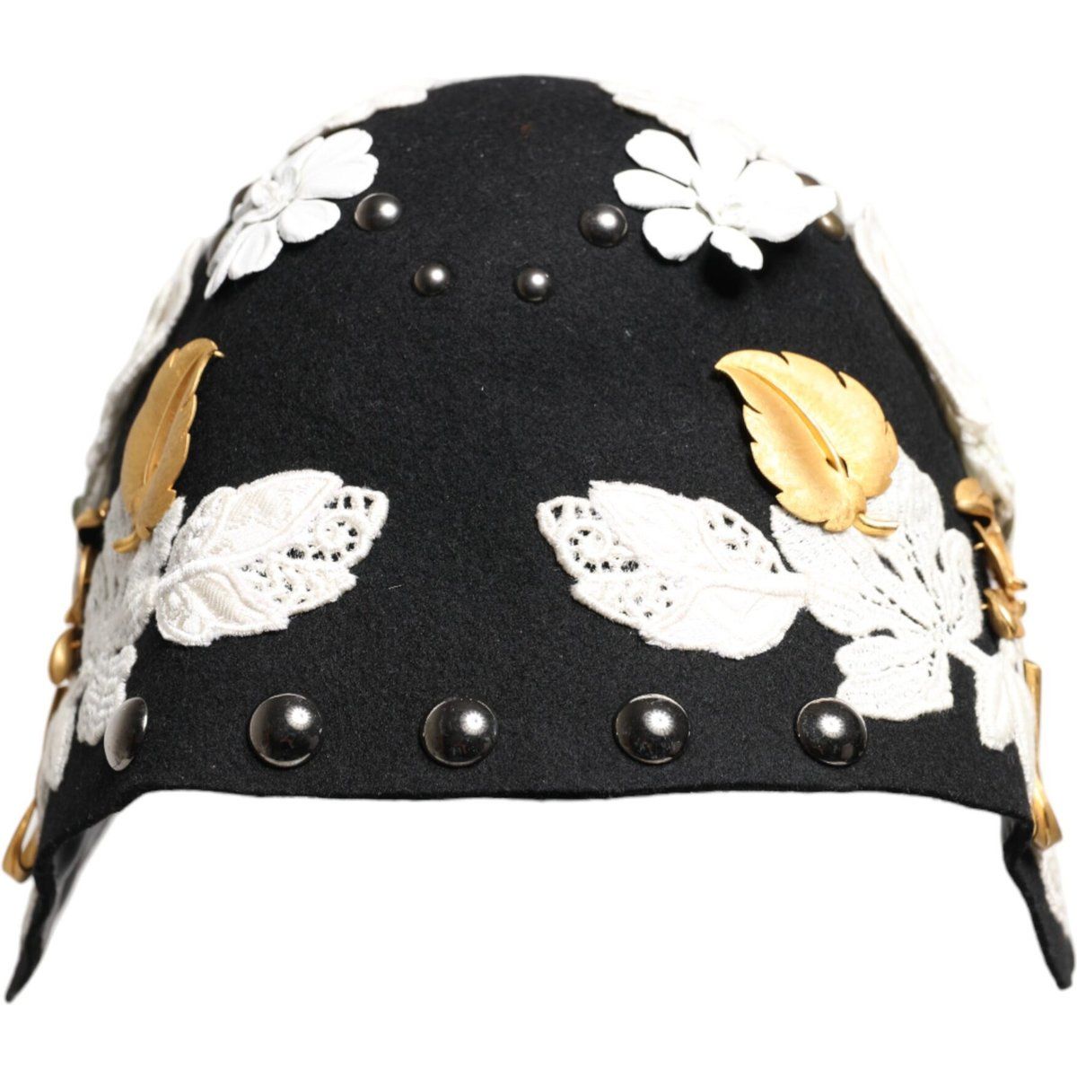 Floral bestickter Woll-Cloche-Hut