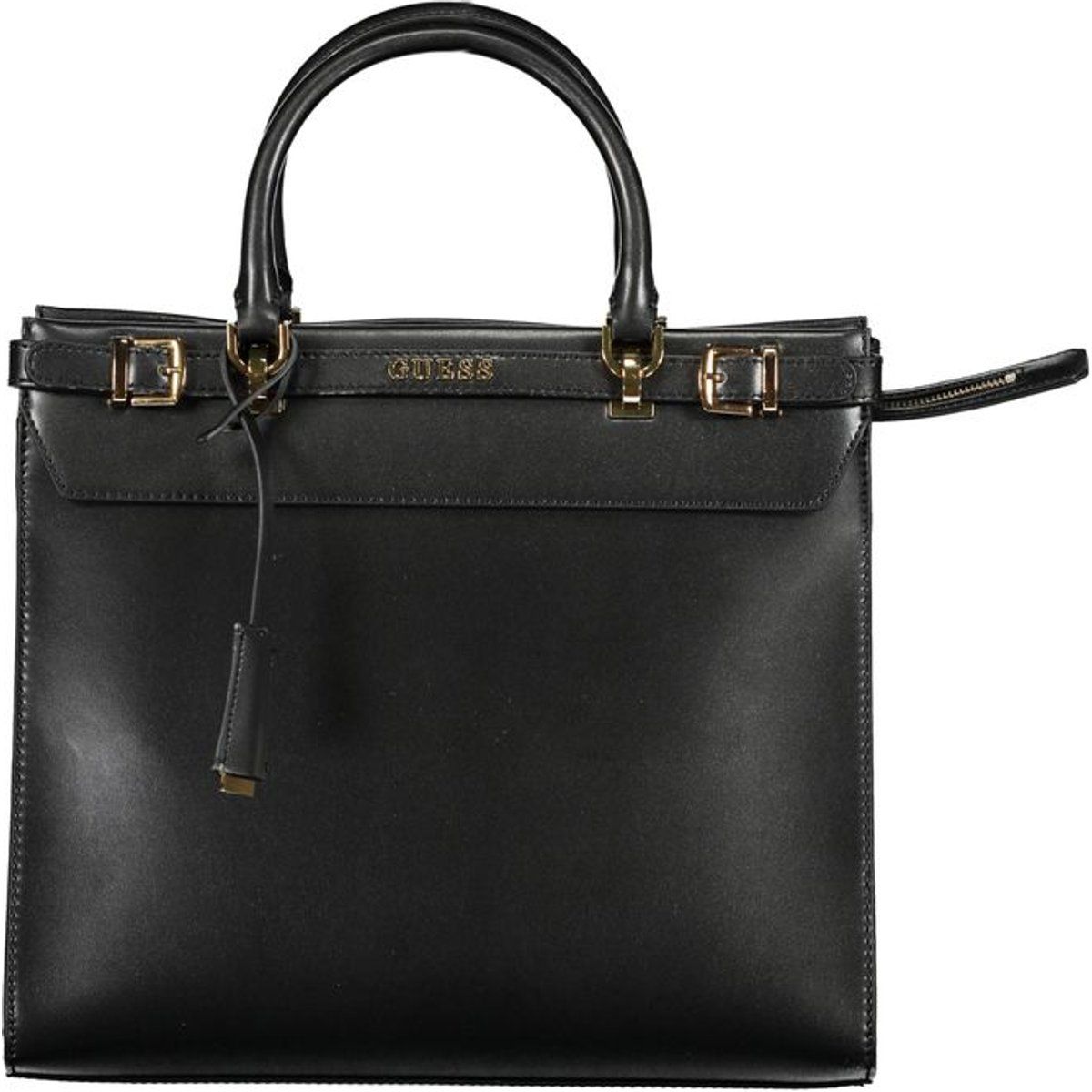 Strukturierte Henkeltasche mit Überschlag