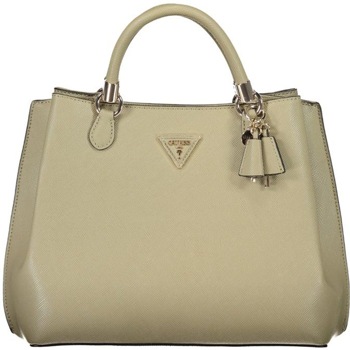 Strukturierte Henkeltasche mit Charm-Detail