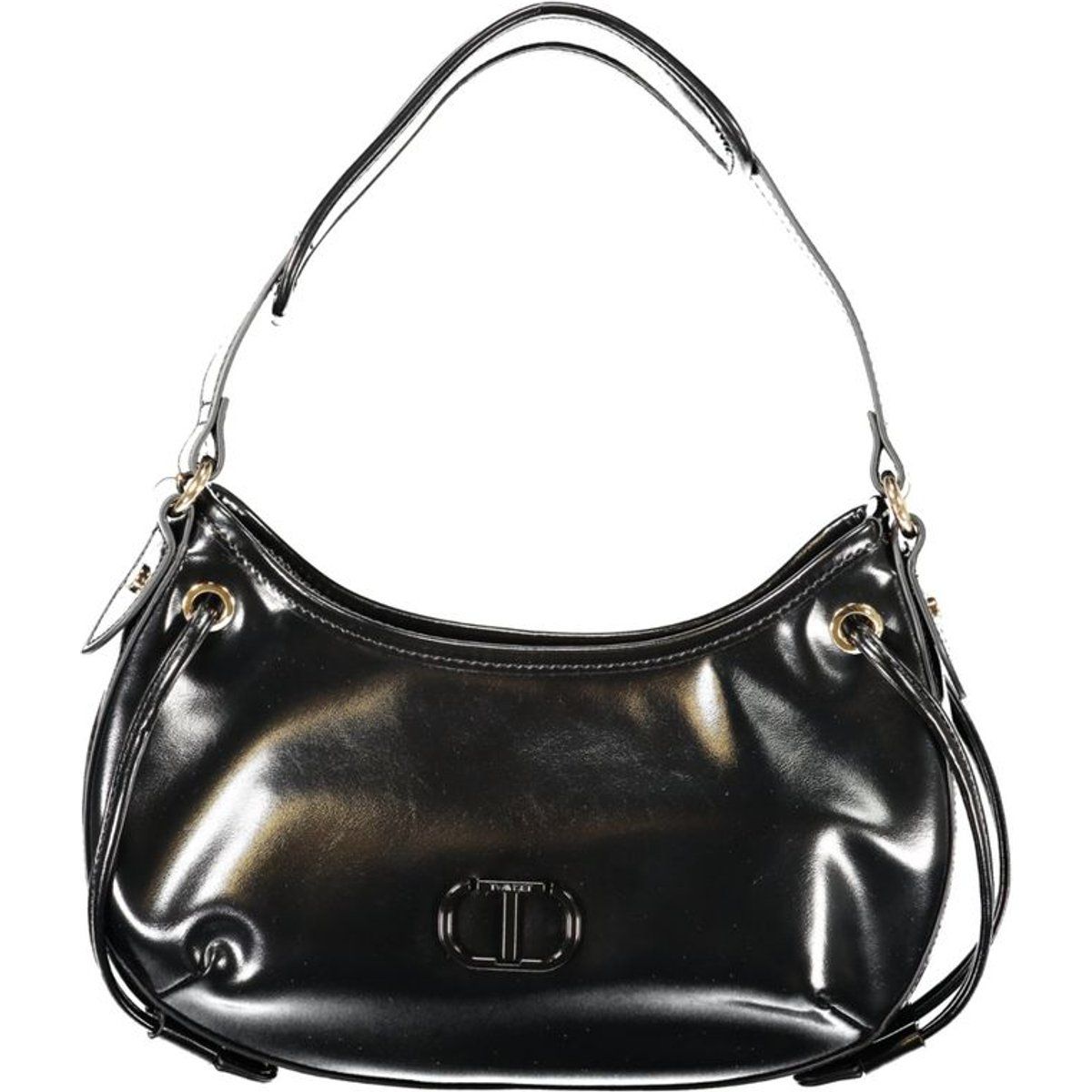 Schwarze Hobo-Tasche aus Lackleder