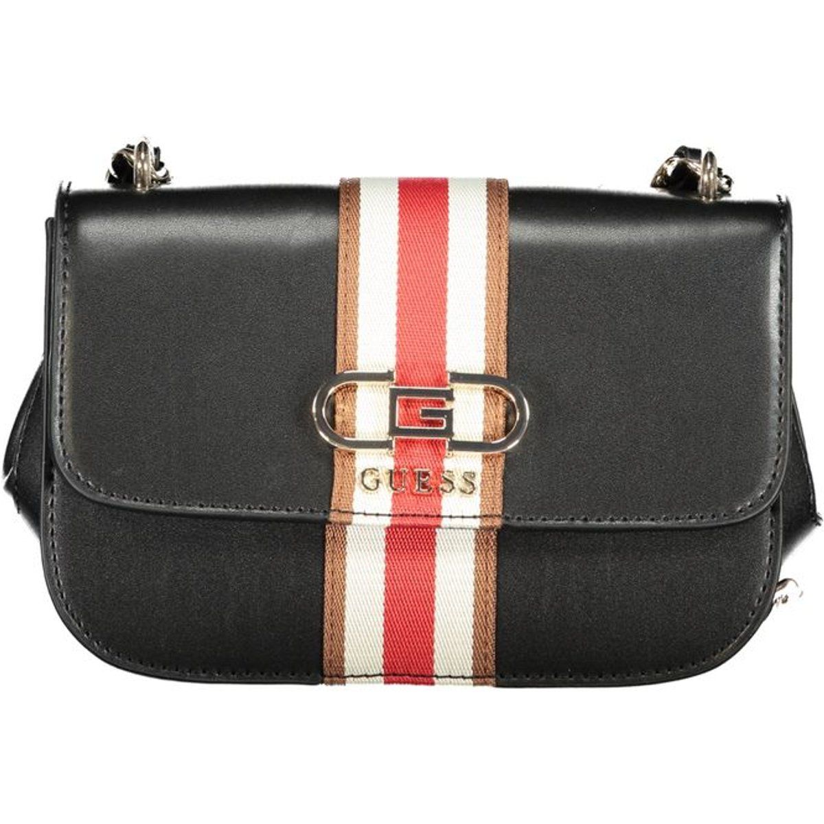 Gestreifte Klappe Ketten Crossbody Tasche