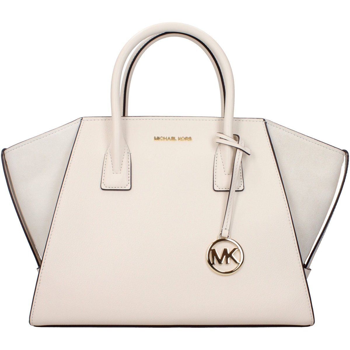 Beige Lederhandtasche