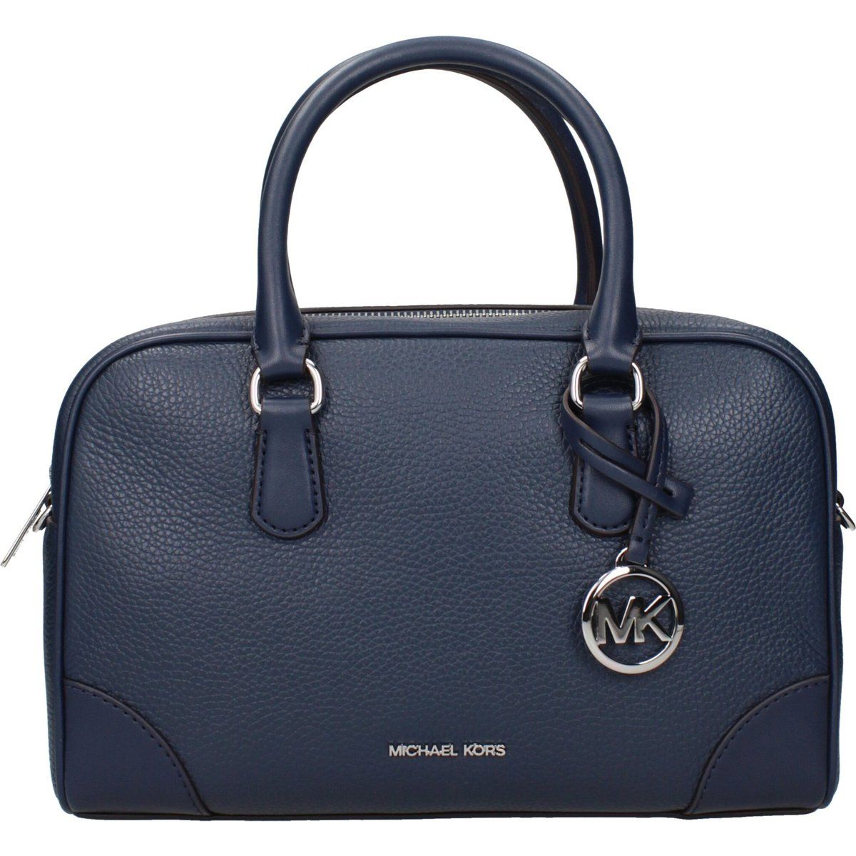 Blaue Lederhandtasche