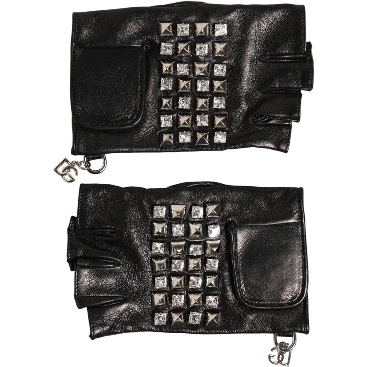 Besetzte Fingerlose Lederhandschuhe