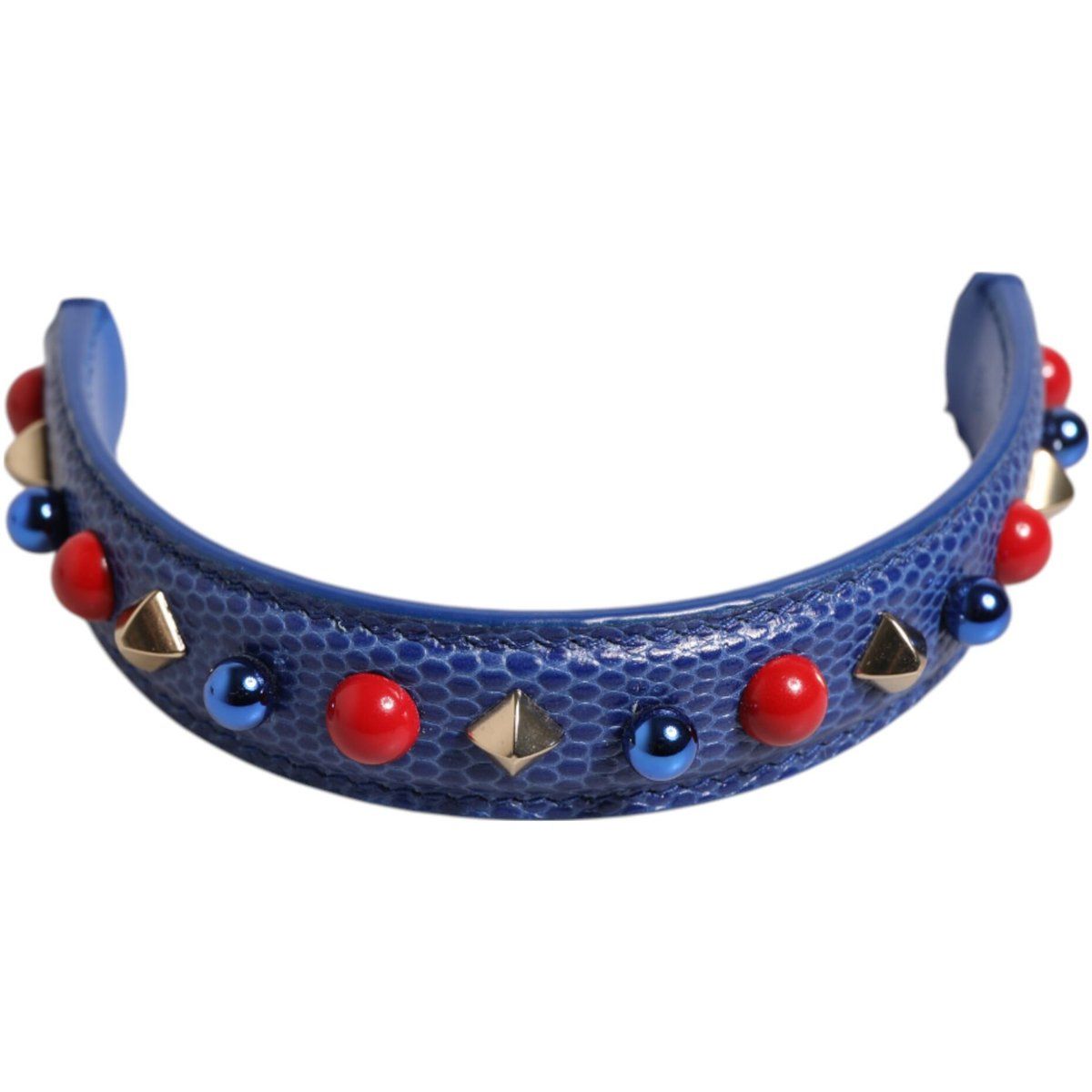 Blaue verzierte Lederhandtaschen-Tragegurt für Damen