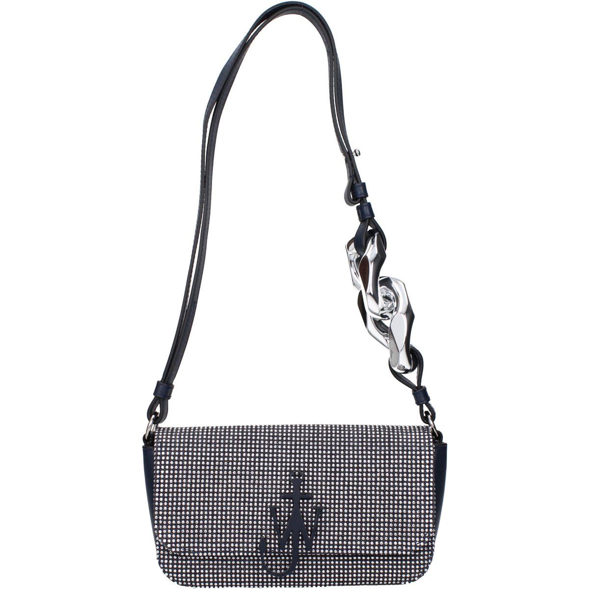 Blaue Stoff-Schultertasche