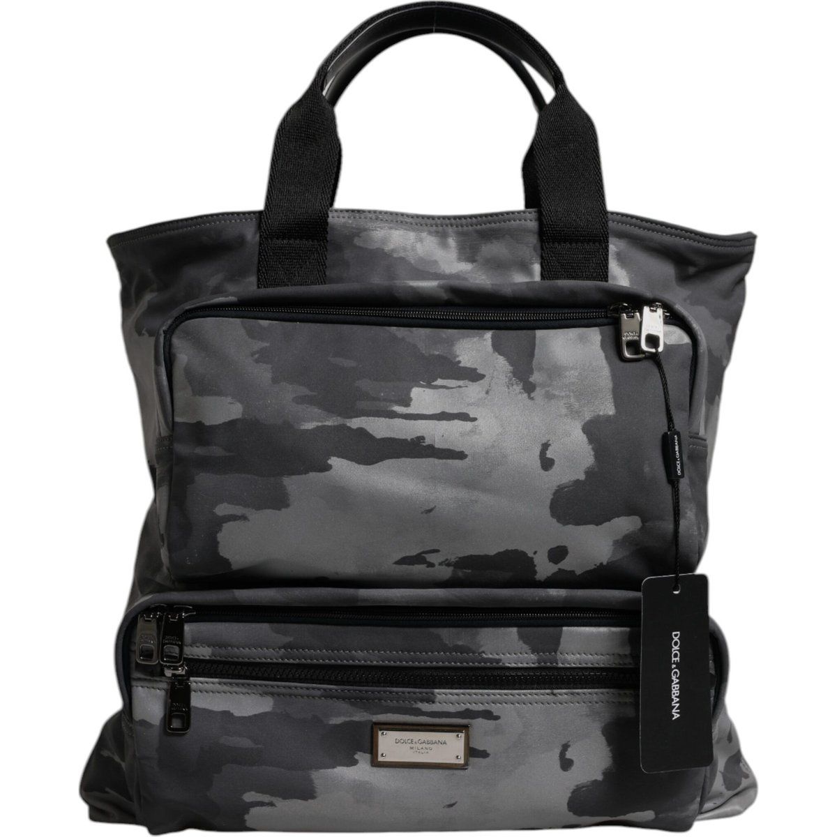 Schwarze Camouflage Schulterriemen Logo-Platte Tasche