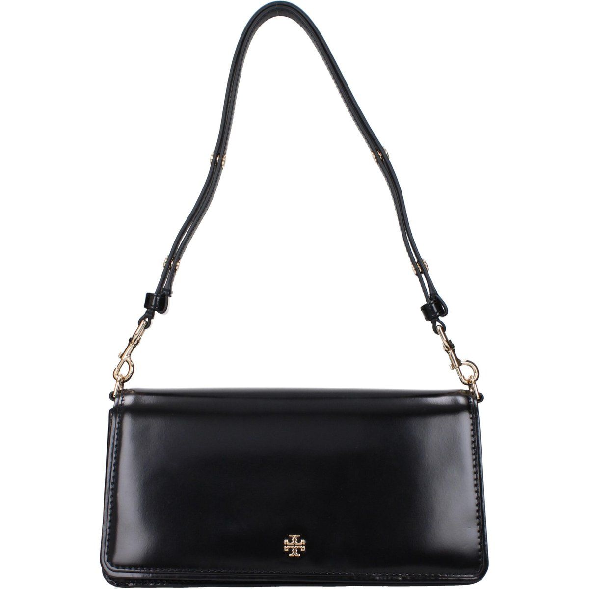 Schwarze Leder-Schultertasche