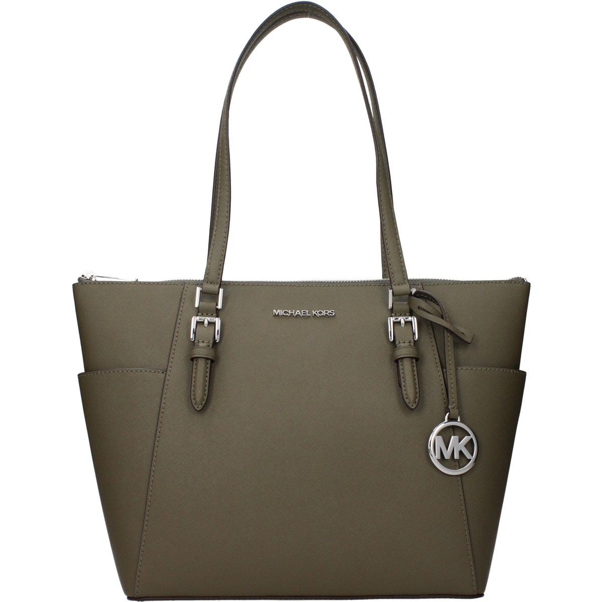 Grüne Leder-Schultertasche
